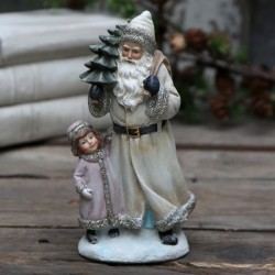 Figurka Świąteczna Mikołaj z Dziewczynką