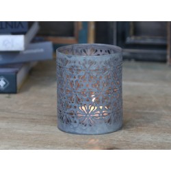 Old french tealight holder antique zinc