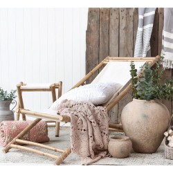 Lyon Deck chair w. linen bamboo