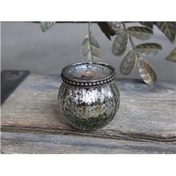 Tealight holder w. pearl edge