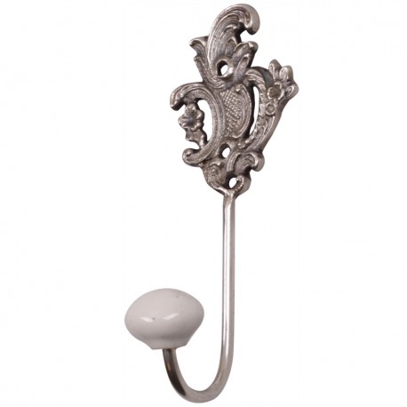 Hook monogram w.porcelain knob