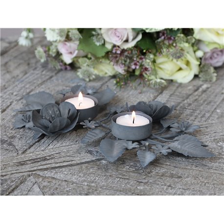 Candlestick w leaves f. tealight candles