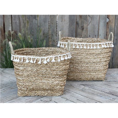 Baskets (S20) w. fringes set of 2