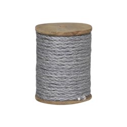 Jute ribbon on wooden spool antique grey