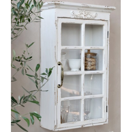Szafka Ścienna Chic Antique Przeszklona z Dekorem