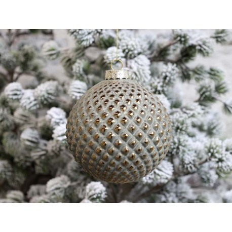 Christmas Bauble w. gold pattern