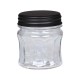 Storage jar w. grooves & black lid