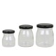 Storage jar w. black lid set of 3