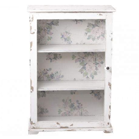 Cabinet w. floral wallpaper