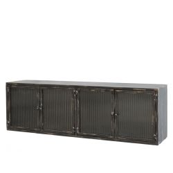 Wall Cabinet w. reeded glass doors
