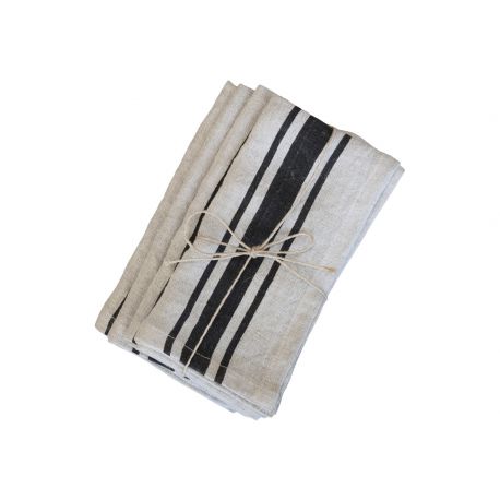 Napkin w. grain sack stripe set of 4