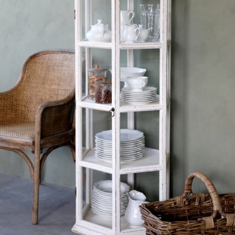 Witryna Postarzana Chic Antique Sześcioboczna