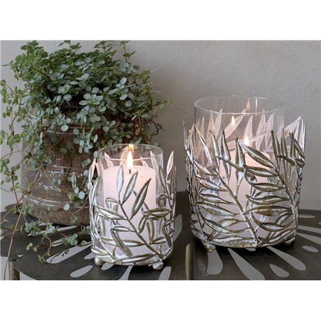 Vire Tealight holder w. leaf decor