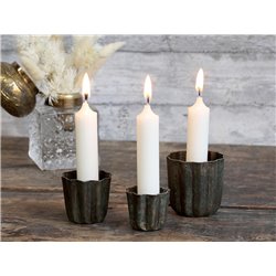 Candlesticks w. grooves set of 3