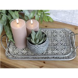 Tray w. pattern and handles set of 2