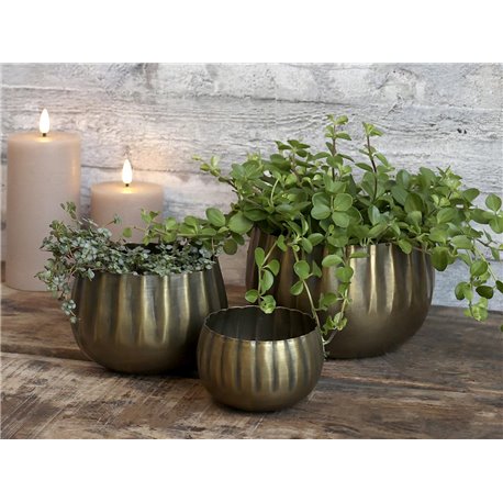 Flowerpot w. grooves set of 3