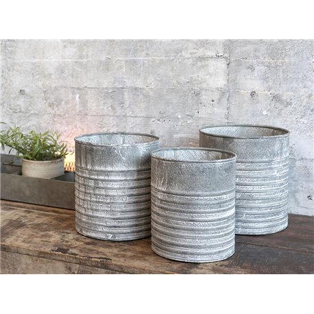 Flowerpot w. grooves set of 3