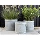 Flowerpot w. grooves round set of 3