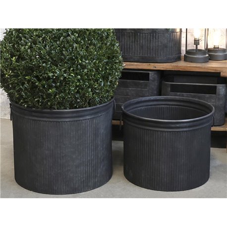 Flowerpots w. grooves set of 2