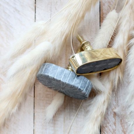 Gałka Meblowa Marmurowa Chic Antique Szara B 