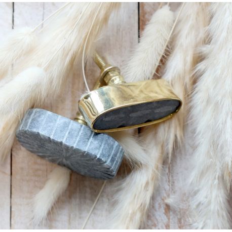 Gałka Meblowa Marmurowa Chic Antique Szara C