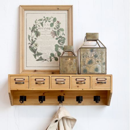 Wieszak Ścienny z Szufladkami Chic Antique Podłużny