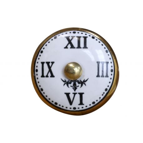 Knob w. clock motif