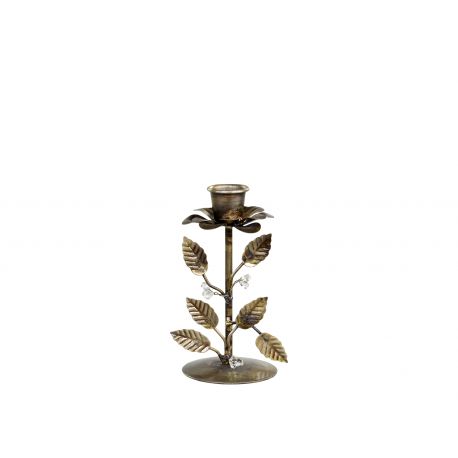 Candlestick w. flower & leaves