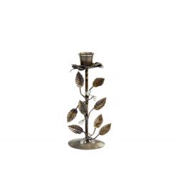 Candlestick w. flower & leaves