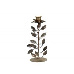 Candlestick w. flower & leaves