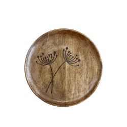 Tours Charger Plate in wood w. carvings