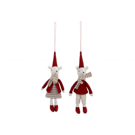 Julius & Juliane Christmas Mice w. magnet set of 2