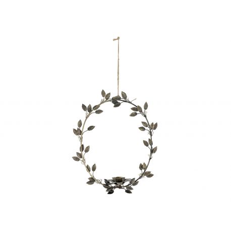 Wreath for short dinner candle w. hanger