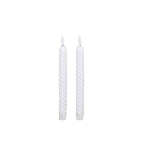 Dinner Candle LED twisted set of 2 pcs