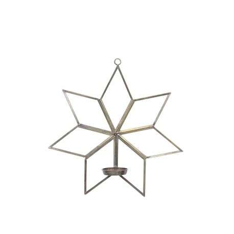 Star for tealights w. wall mount