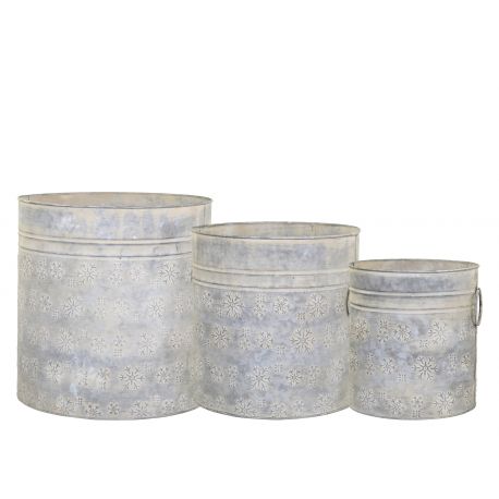 Planter w. snowflakes set of 3