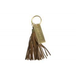 Keychain in leather Happy