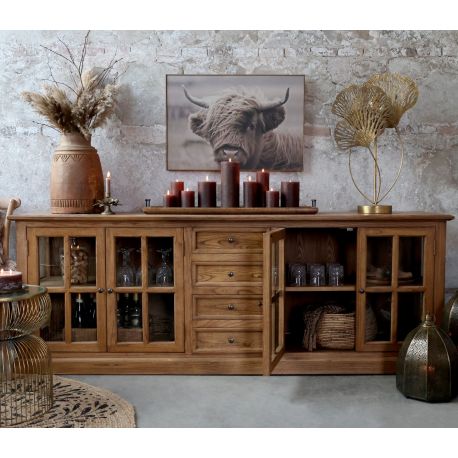 Brązowa Komoda Szeroka Chic Antique Marsylia