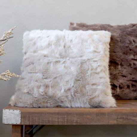 Futrzana Poduszka Dekoracyjna Chic Antique Beżowa