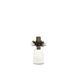 Bottle w. candleholder for taper candle