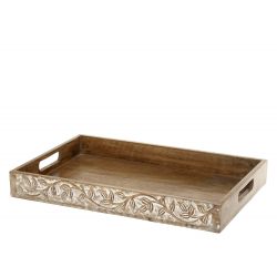 Tours Tray in wood w. carvings