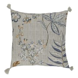 Aix Pillowcase w. tassels & flower pattern