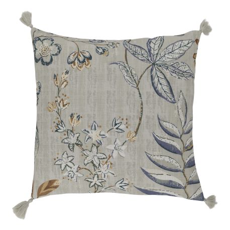 Aix Pillowcase w. tassels & flower pattern