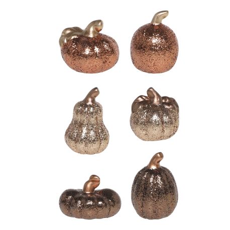 Pumpkin w. glitter set of 6