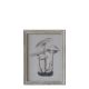Picture w. mushroom motif & nature frame