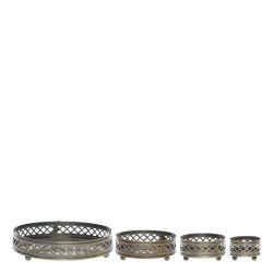 Tray w. reeded edge set of 4