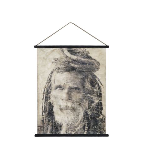 Canvas for hanging w. man