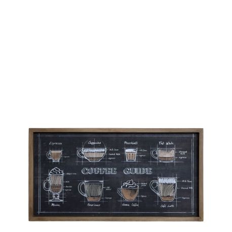 Picture w. coffee motif & nature frame