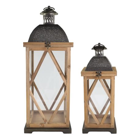 Lantern w. décor set of 2