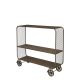 Cart on wheels w. wooden shelf